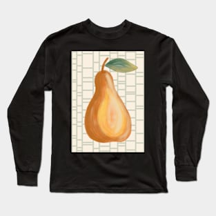 Delicate pear on tile grid Long Sleeve T-Shirt